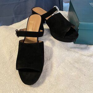 Aerosoles Women's Cosmic Heeled Sandal- Black Suede- Size 10.5